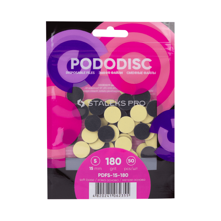 ЗАПАСНИКИ с пеной PODODISC S, PDSET-15 мм, 180 гран (50 шт) 