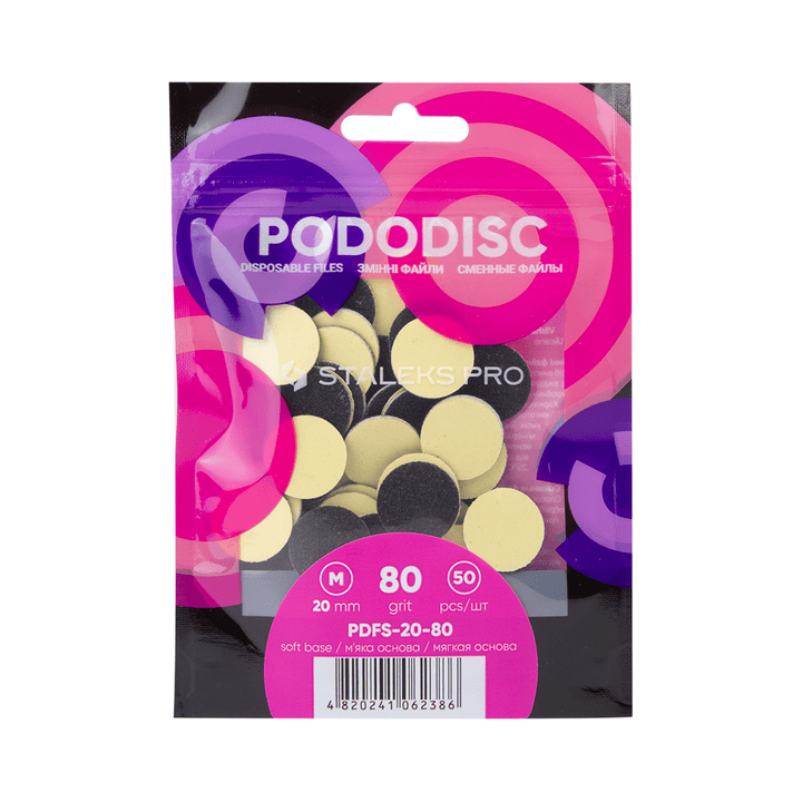 RECHARGES avec mousse PODODISC STALEKS PRO PDset-20 mm, 80 grain (50 pcs)