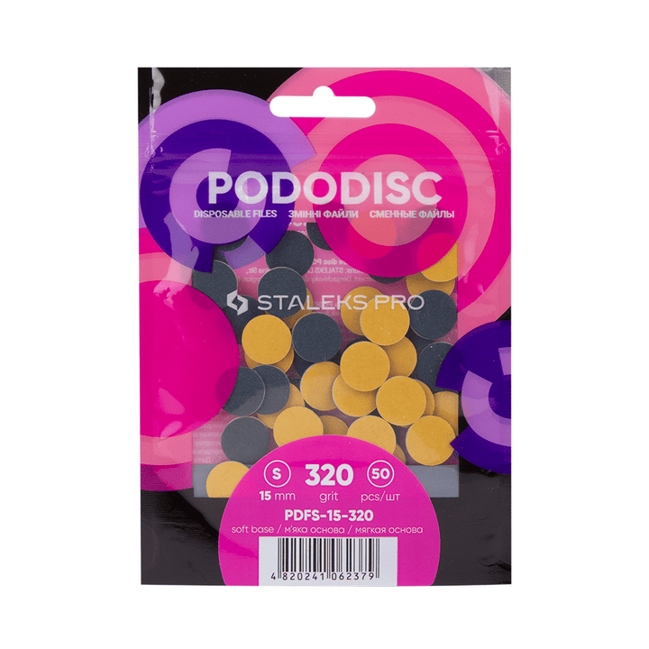 RECHARGES avec mousse PODODISC STALEKS PRO PDset-15 mm, 320 grain (50 pcs)