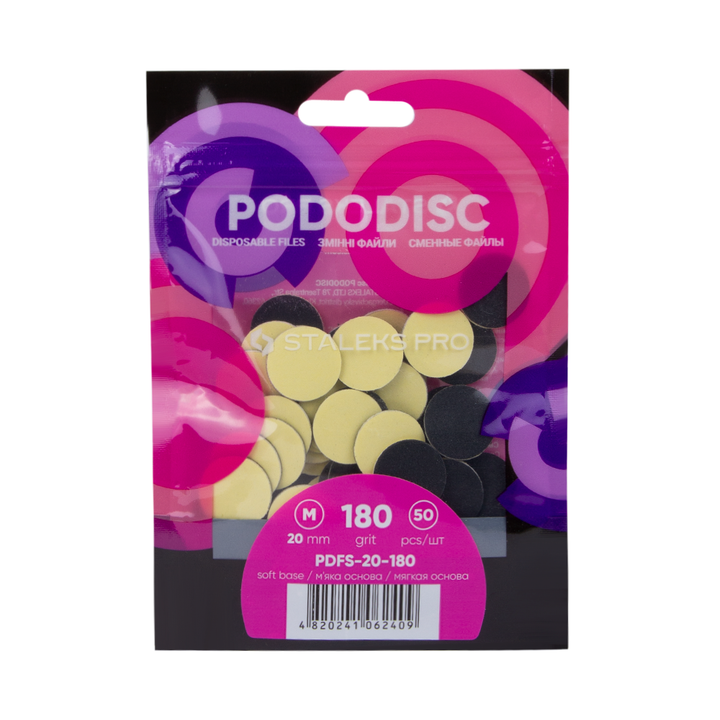 RECHARGES avec mousse PODODISC STALEKS PRO PDset-20 mm, 180 grain (50 pcs)